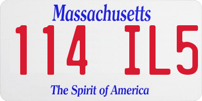 MA license plate 114IL5