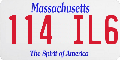 MA license plate 114IL6