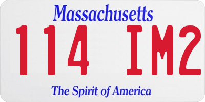 MA license plate 114IM2
