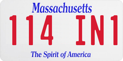 MA license plate 114IN1