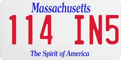 MA license plate 114IN5