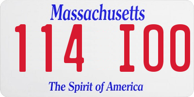 MA license plate 114IO0