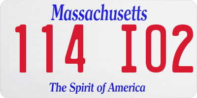 MA license plate 114IO2
