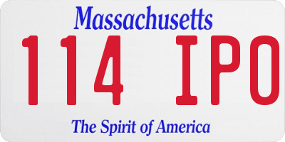 MA license plate 114IP0