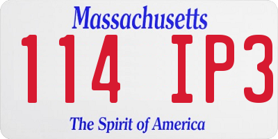 MA license plate 114IP3