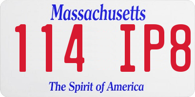 MA license plate 114IP8