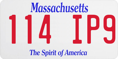 MA license plate 114IP9