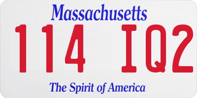 MA license plate 114IQ2