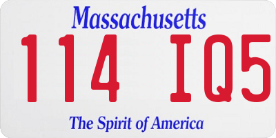 MA license plate 114IQ5