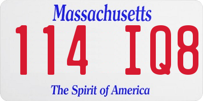MA license plate 114IQ8