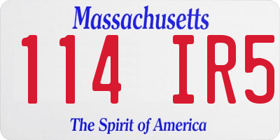 MA license plate 114IR5