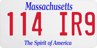 MA license plate 114IR9