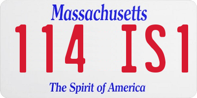MA license plate 114IS1