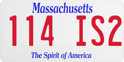 MA license plate 114IS2