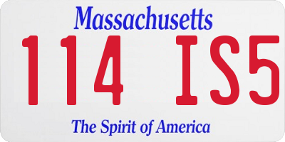 MA license plate 114IS5