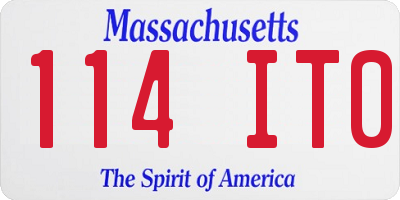 MA license plate 114IT0