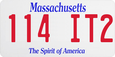 MA license plate 114IT2