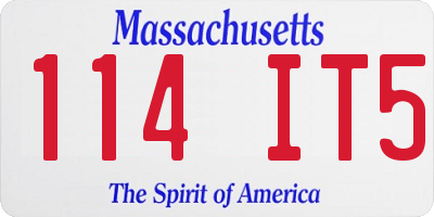 MA license plate 114IT5