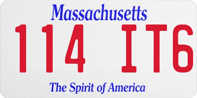 MA license plate 114IT6