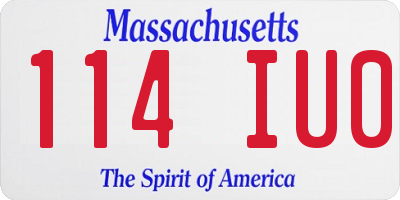 MA license plate 114IU0