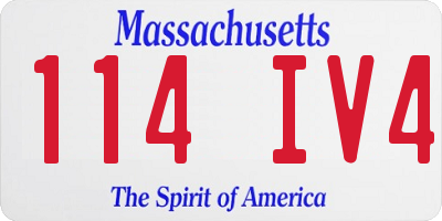 MA license plate 114IV4