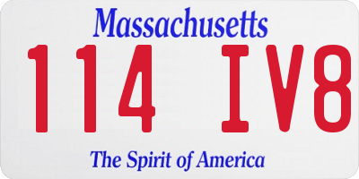 MA license plate 114IV8