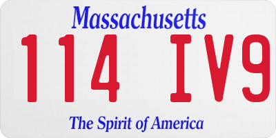 MA license plate 114IV9