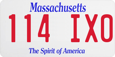 MA license plate 114IX0
