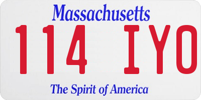 MA license plate 114IY0