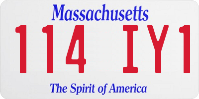 MA license plate 114IY1
