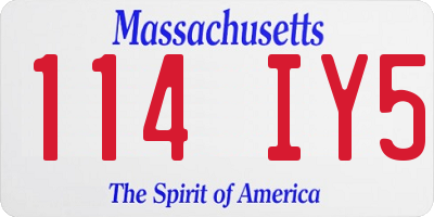 MA license plate 114IY5