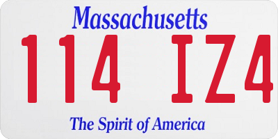 MA license plate 114IZ4