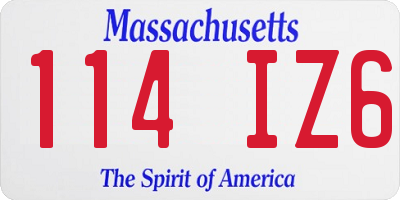 MA license plate 114IZ6