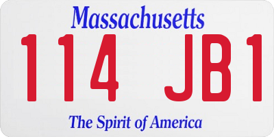 MA license plate 114JB1