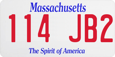 MA license plate 114JB2