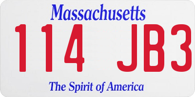 MA license plate 114JB3