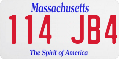 MA license plate 114JB4