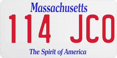 MA license plate 114JC0