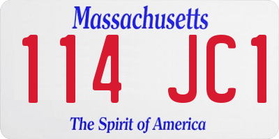 MA license plate 114JC1