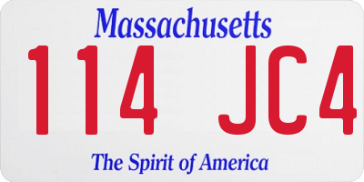 MA license plate 114JC4