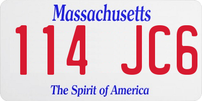 MA license plate 114JC6