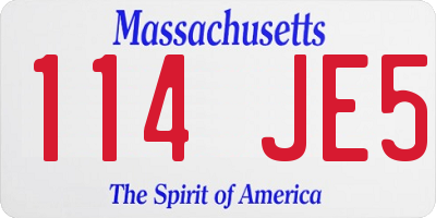 MA license plate 114JE5