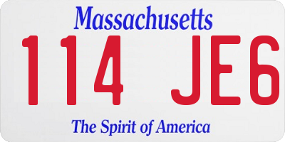 MA license plate 114JE6