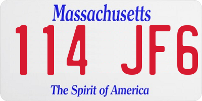 MA license plate 114JF6