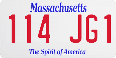 MA license plate 114JG1