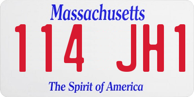 MA license plate 114JH1
