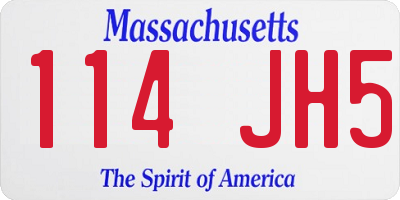 MA license plate 114JH5