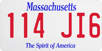 MA license plate 114JI6
