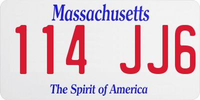 MA license plate 114JJ6