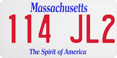 MA license plate 114JL2